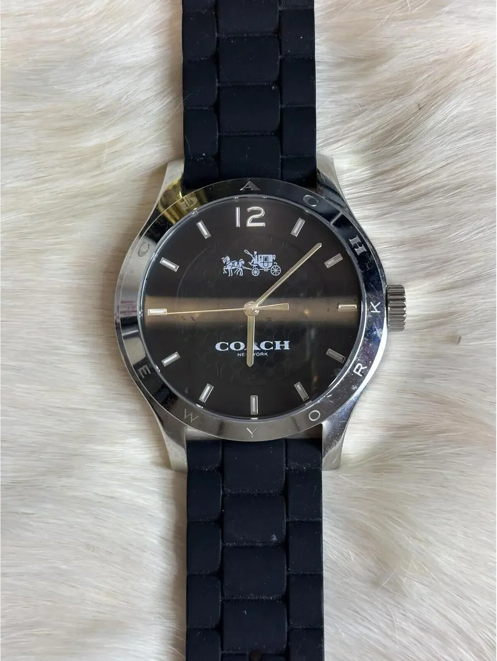 Coach black silicone